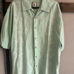 Jamaica Jaxx Light Green Silk Casual Button Down Shirt